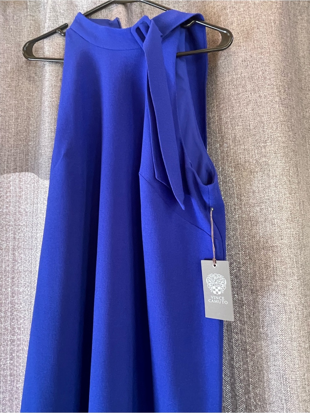 Vince Camuto One-Shoulder A-Line Dress in Royal Blue